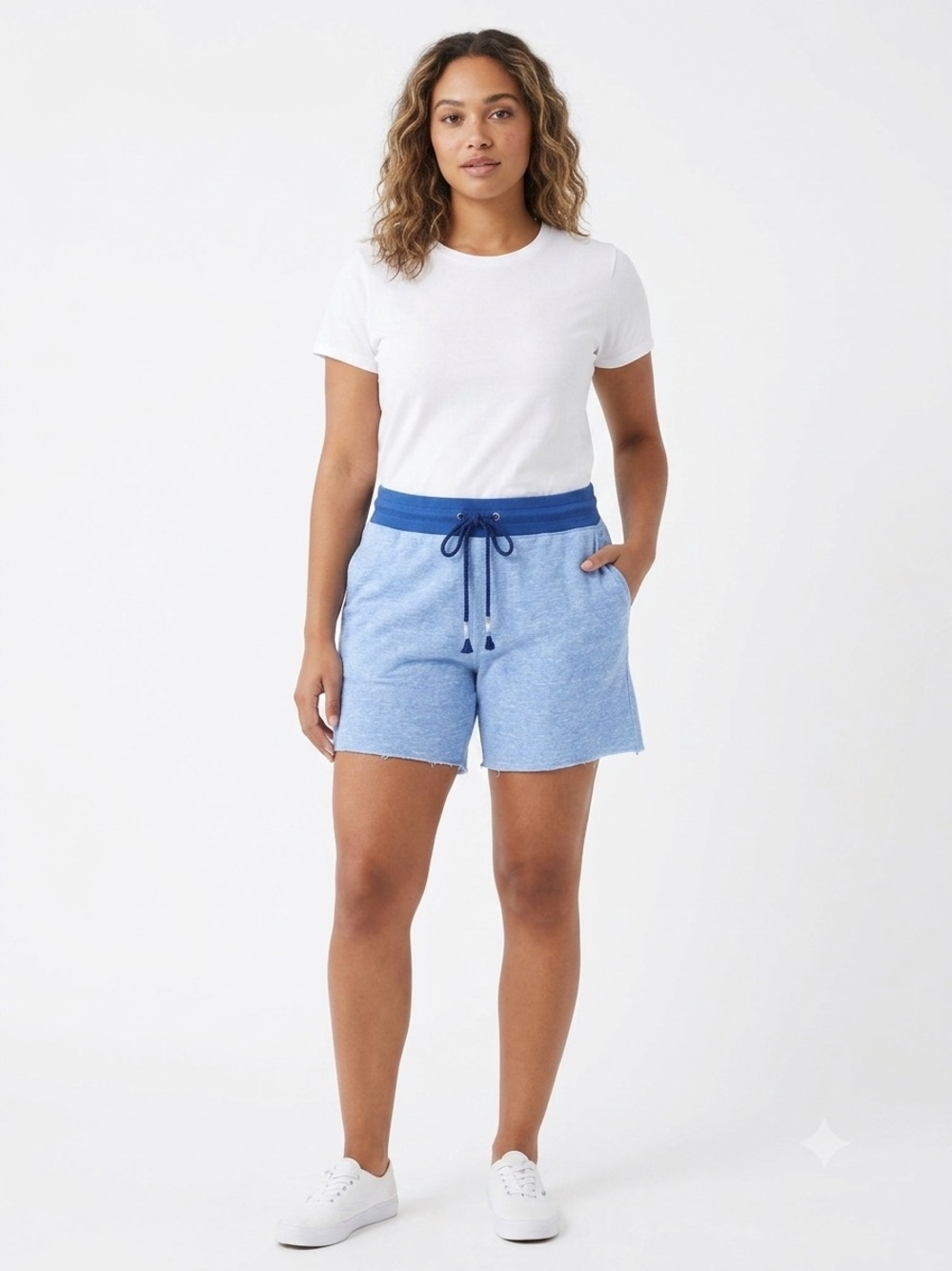Top Drawer NWOT Blue Knit Drawstring Lounge Shorts with Pockets